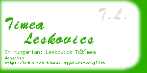 timea leskovics business card